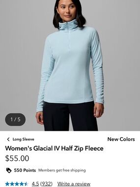 Women's Glacial IV Half Zip Fleece - Light Blue